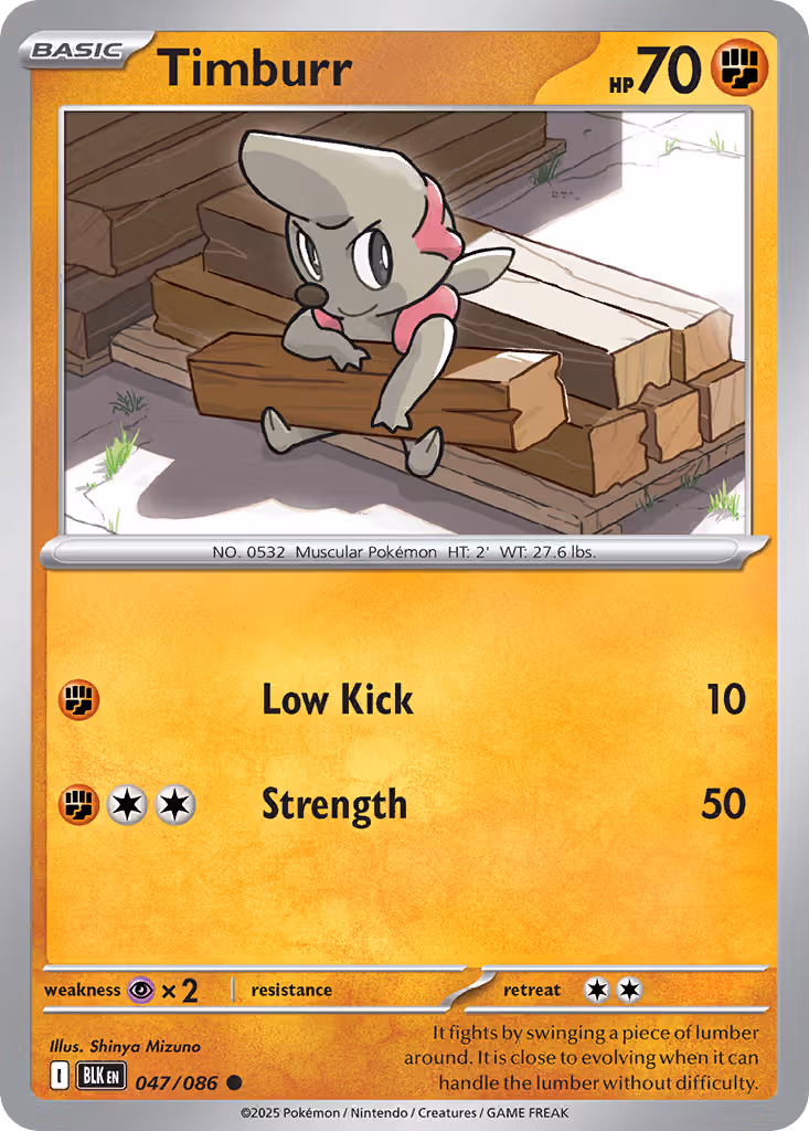 Timburr 47/86 Pokemon card