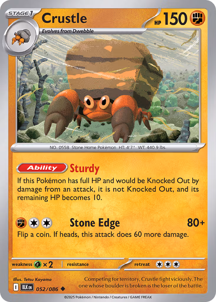 Crustle 52/86 Pokemon card