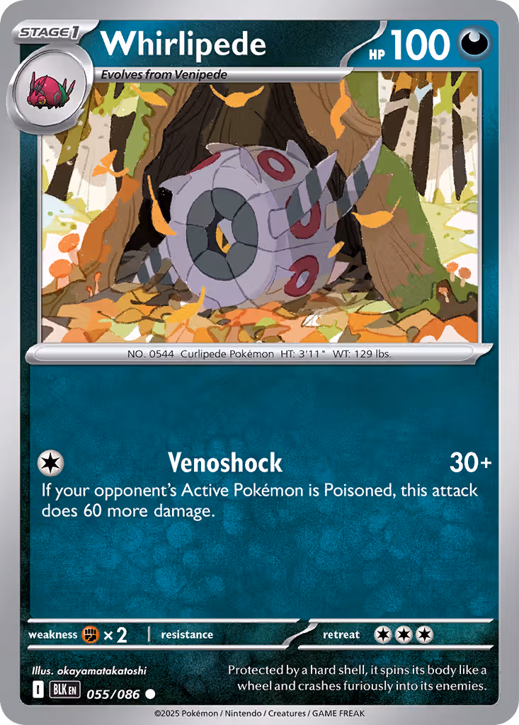 Whirlipede 55/86 Pokemon card