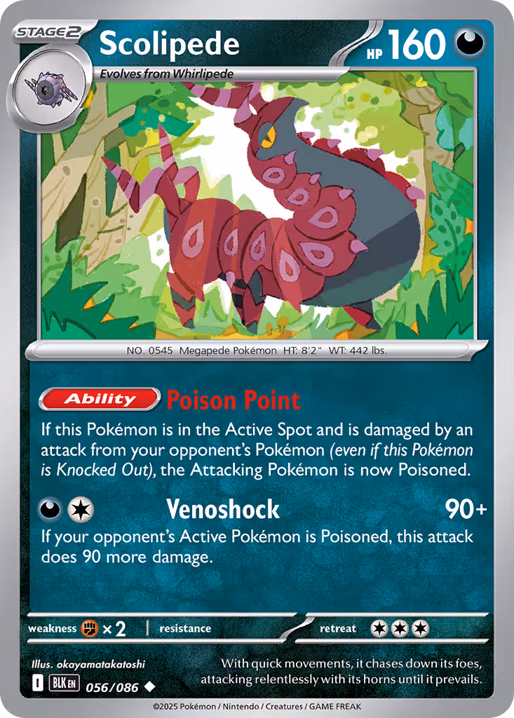 Scolipede 56/86 Pokemon card