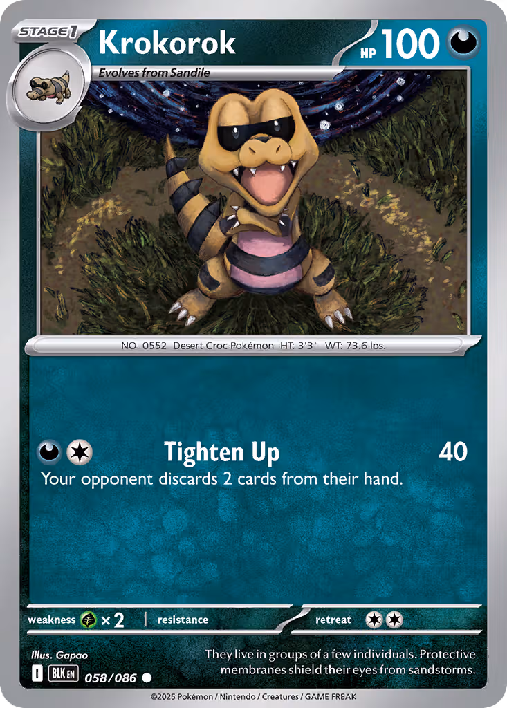 Krokorok 58/86 Pokemon card