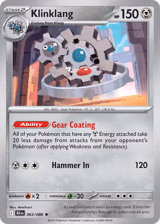 Klinklang 63/86 Pokemon card