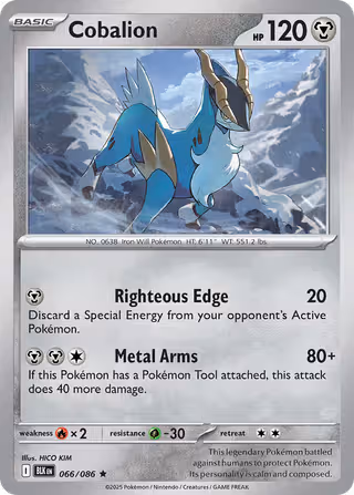 Cobalion 66/86 Pokemon card