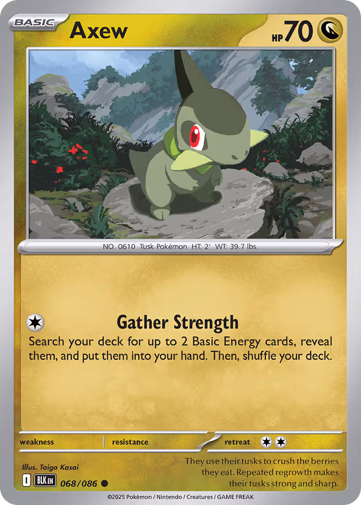 Axew 68/86 Pokemon card