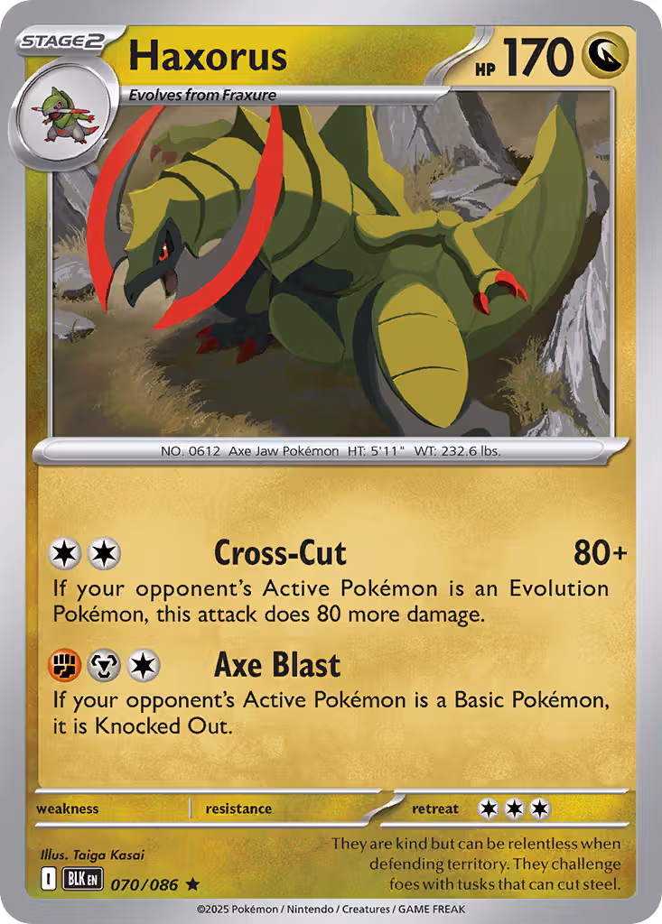 Haxorus 70/86 Pokemon card