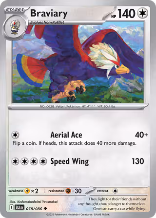 Braviary 78/86 Pokemon card