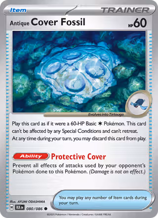 Antique Cover Fossil 80/86 Pokemon card