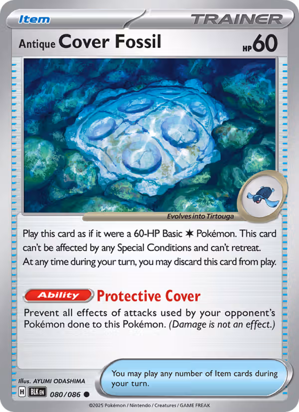 Antique Cover Fossil 80/86 Pokemon card