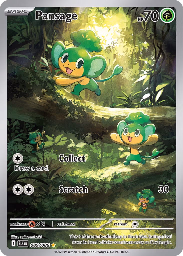 Pansage 89/86 Pokemon card