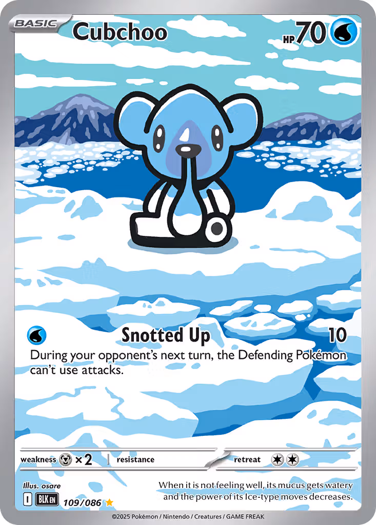 Cubchoo 109/86 Pokemon card