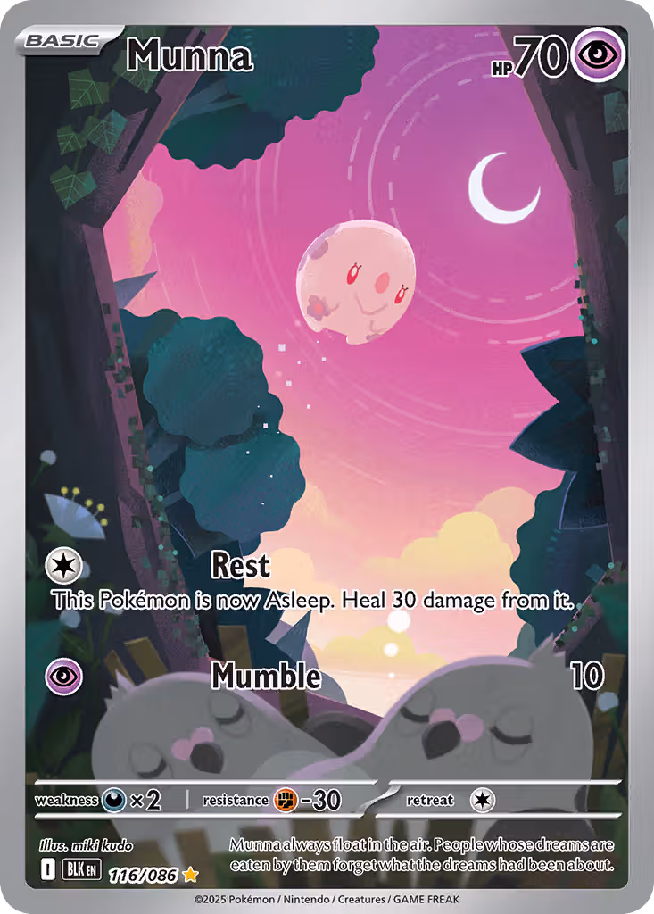 Munna 116/86 Pokemon card