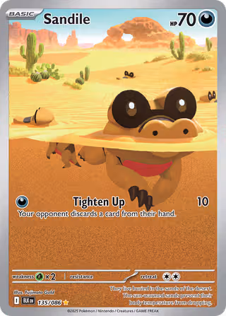 Sandile 135/86 Pokemon card