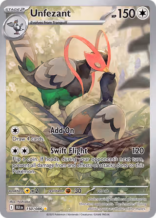 Unfezant 150/86 Pokemon card