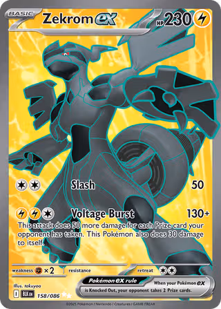 Zekrom ex 158/86 Pokemon card