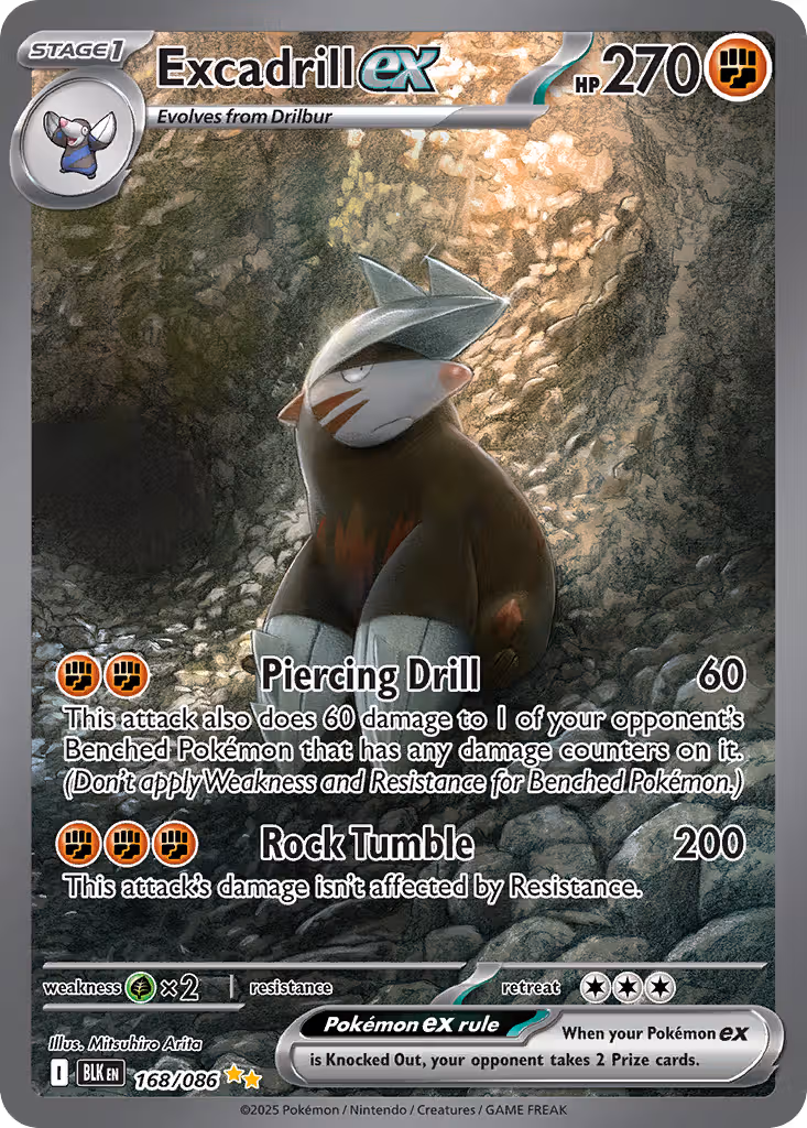 Excadrill ex 168/86 Pokemon card