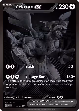 Zekrom ex 172/86 Pokemon card