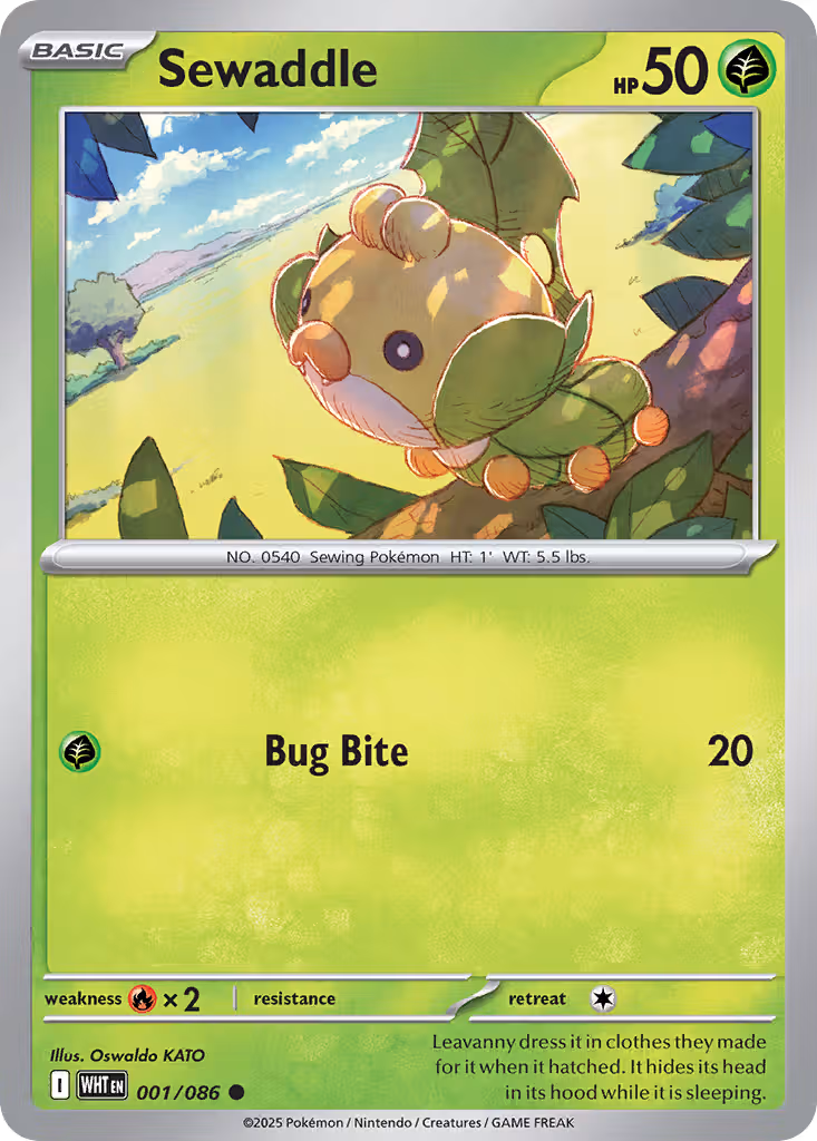Sewaddle 1/86 Pokemon card