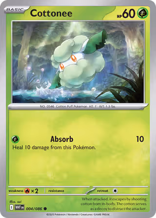 Cottonee 4/86 Pokemon card