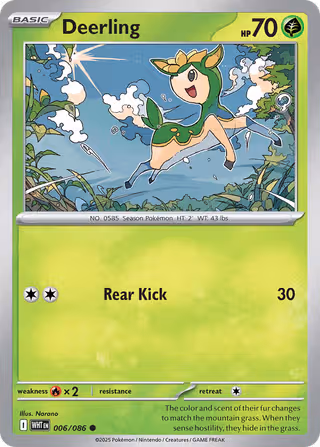 Deerling 6/86 Pokemon card