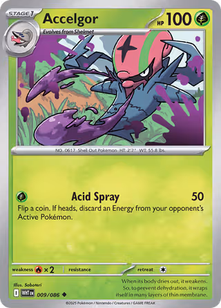 Accelgor 9/86 Pokemon card