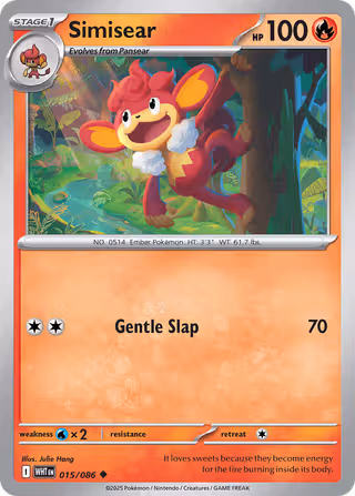 Simisear 15/86 Pokemon card