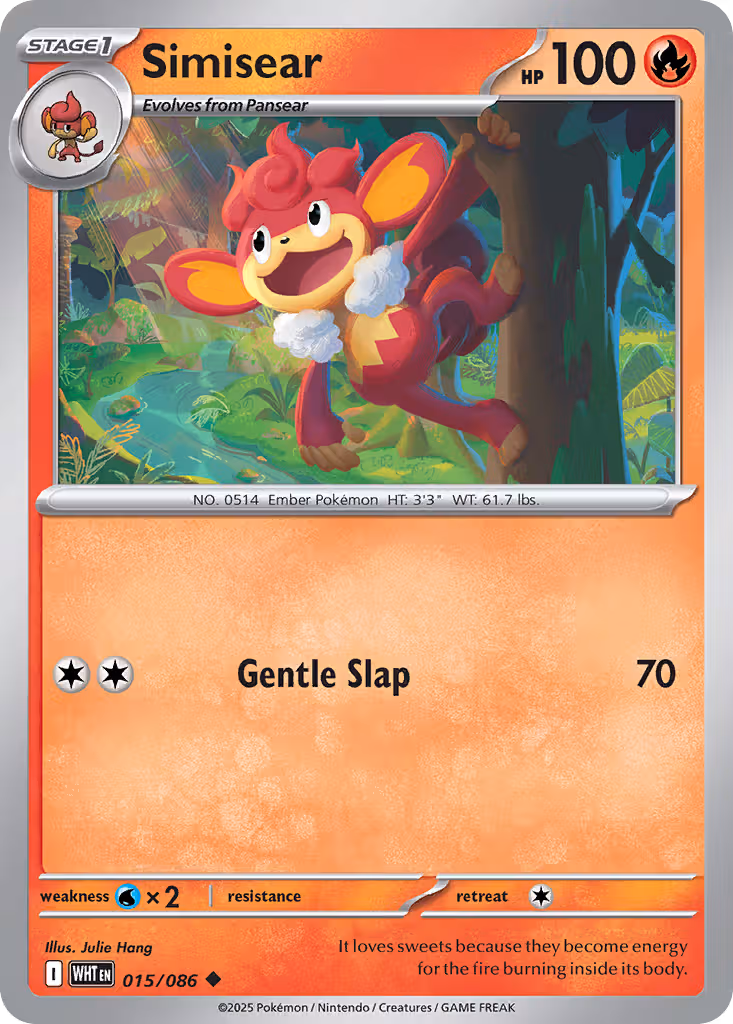 Simisear 15/86 Pokemon card
