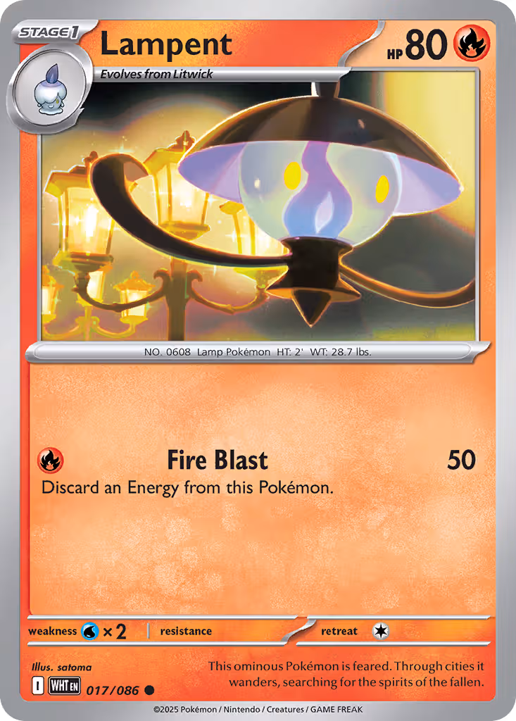 Lampent 17/86 Pokemon card