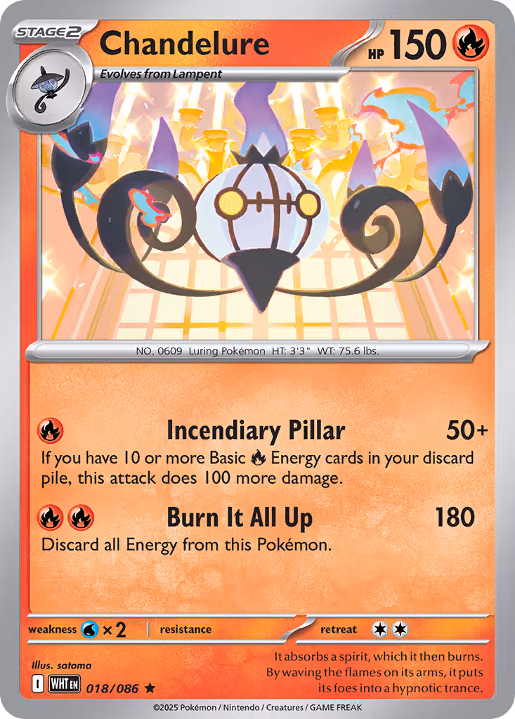 Chandelure 18/86 Pokemon card