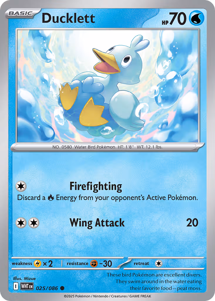 Ducklett 25/86 Pokemon card