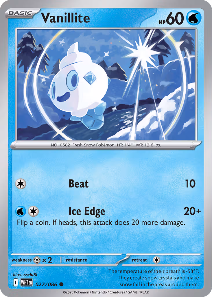 Vanillite 27/86 Pokemon card