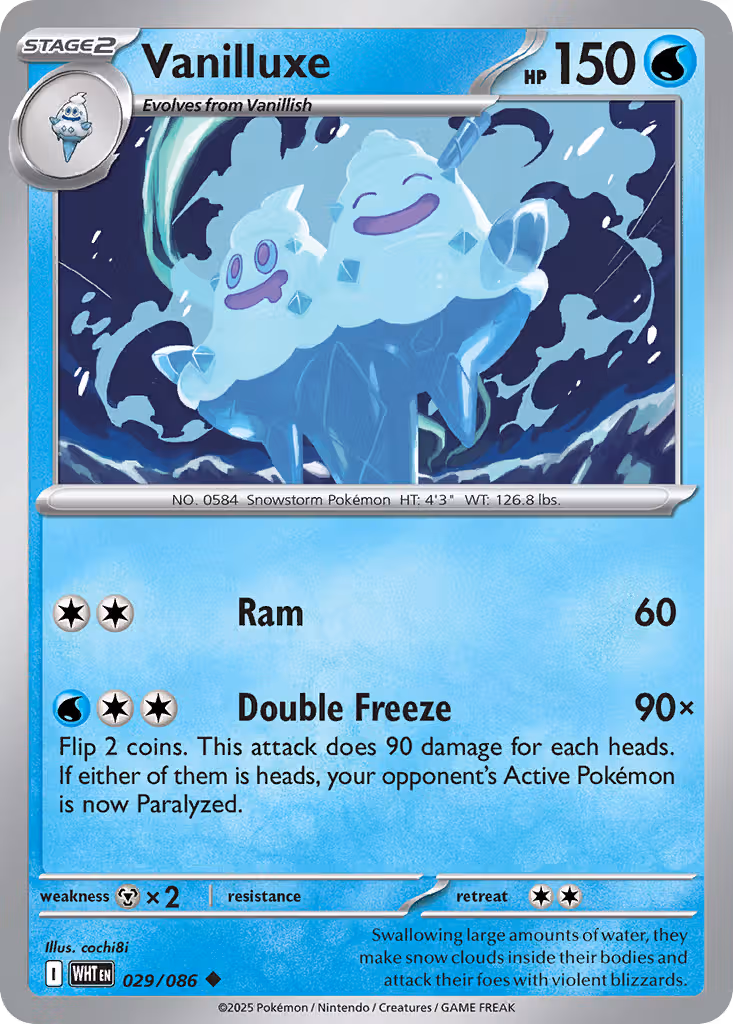 Vanilluxe 29/86 Pokemon card