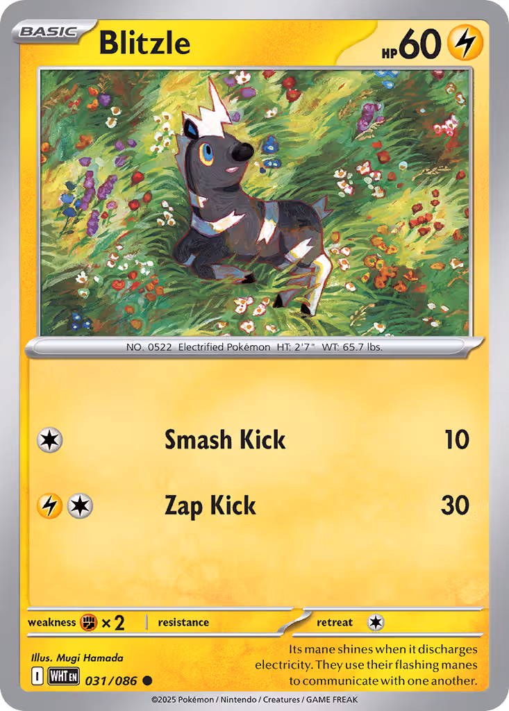 Blitzle 31/86 Pokemon card