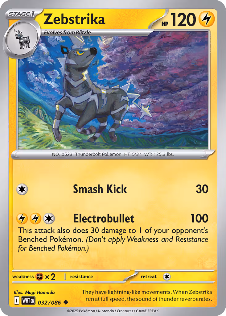 Zebstrika 32/86 Pokemon card