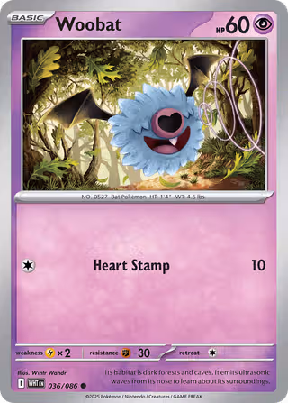 Woobat 36/86 Pokemon card