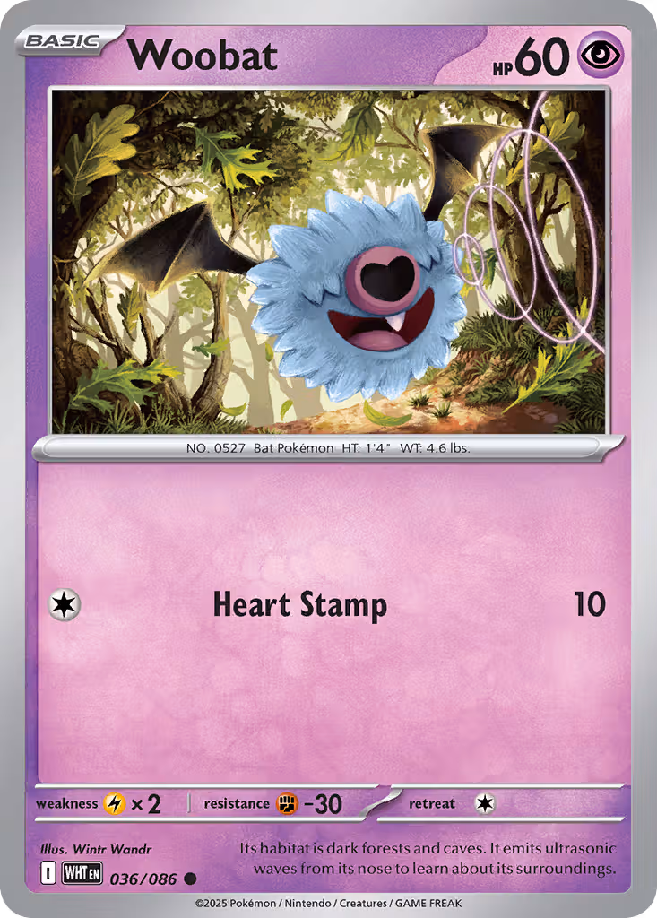 Woobat 36/86 Pokemon card