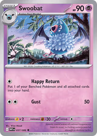 Swoobat 37/86 Pokemon card