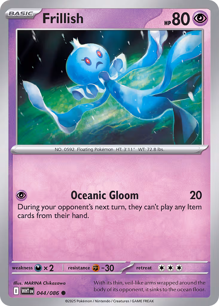Frillish 44/86 Pokemon card