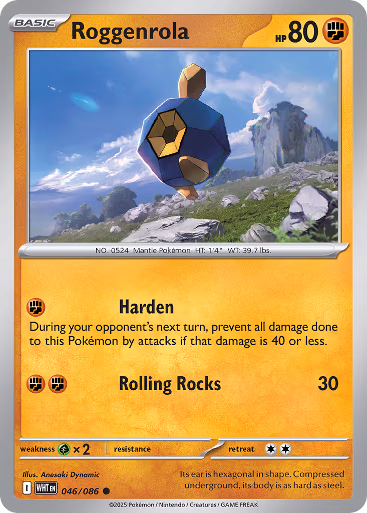 Roggenrola 46/86 Pokemon card