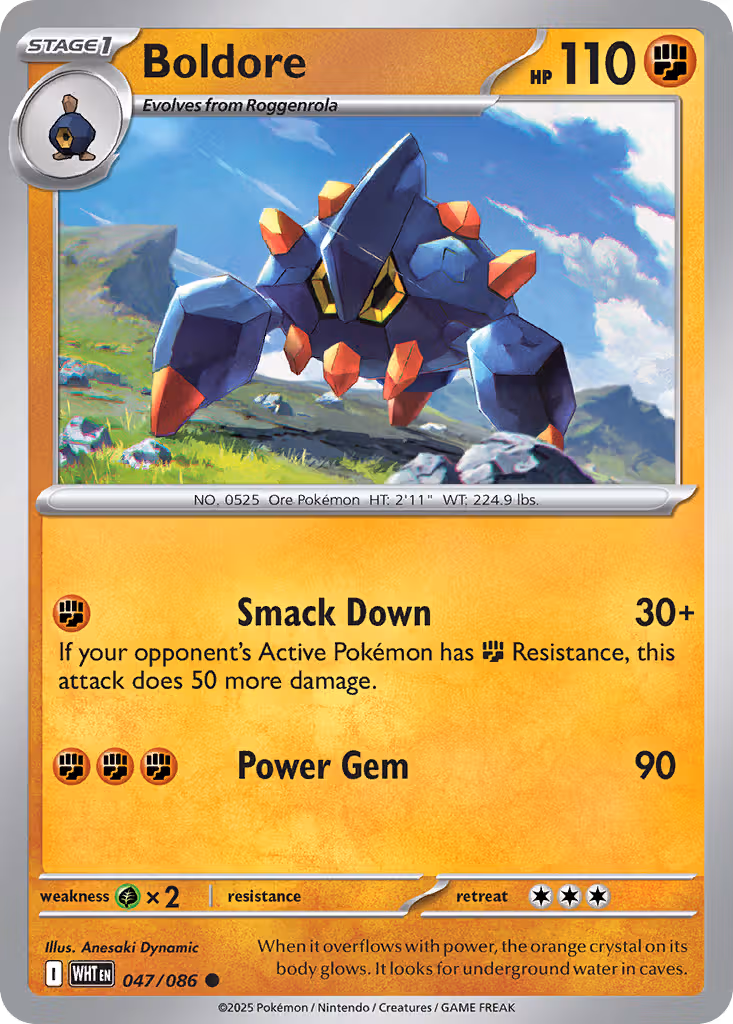 Boldore 47/86 Pokemon card