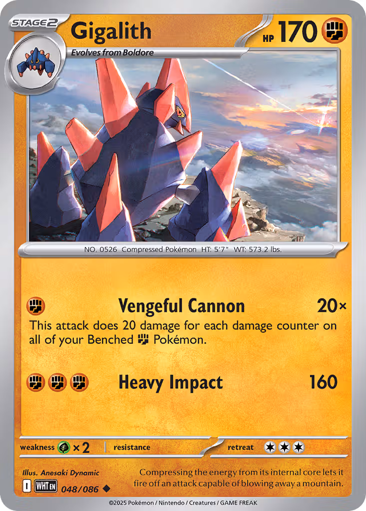 Gigalith 48/86 Pokemon card