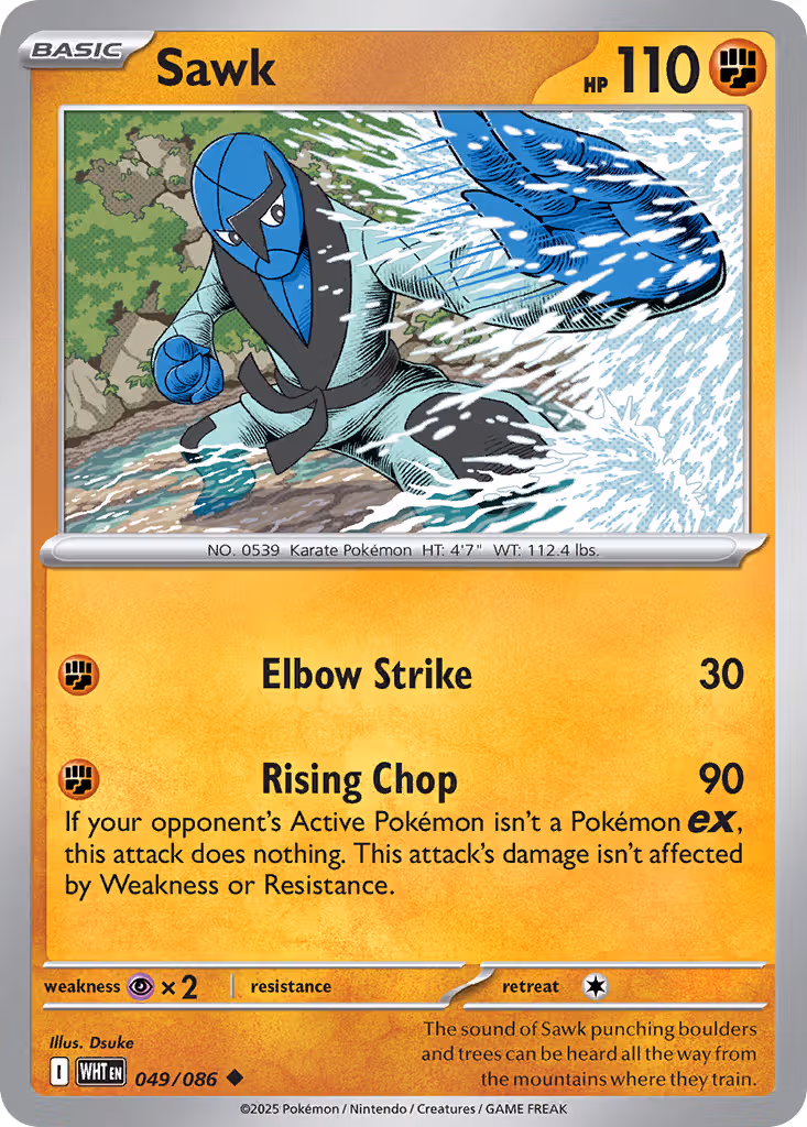 Sawk 49/86 Pokemon card