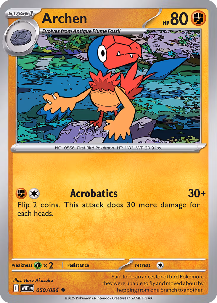 Archen 50/86 Pokemon card