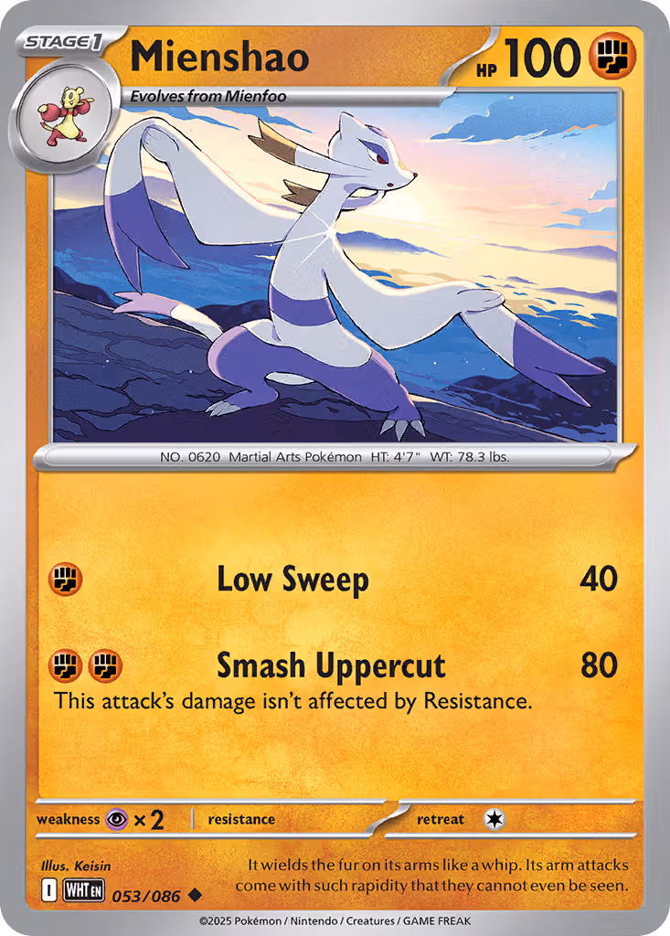 Mienshao 53/86 Pokemon card