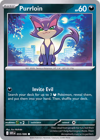 Purrloin 55/86 Pokemon card