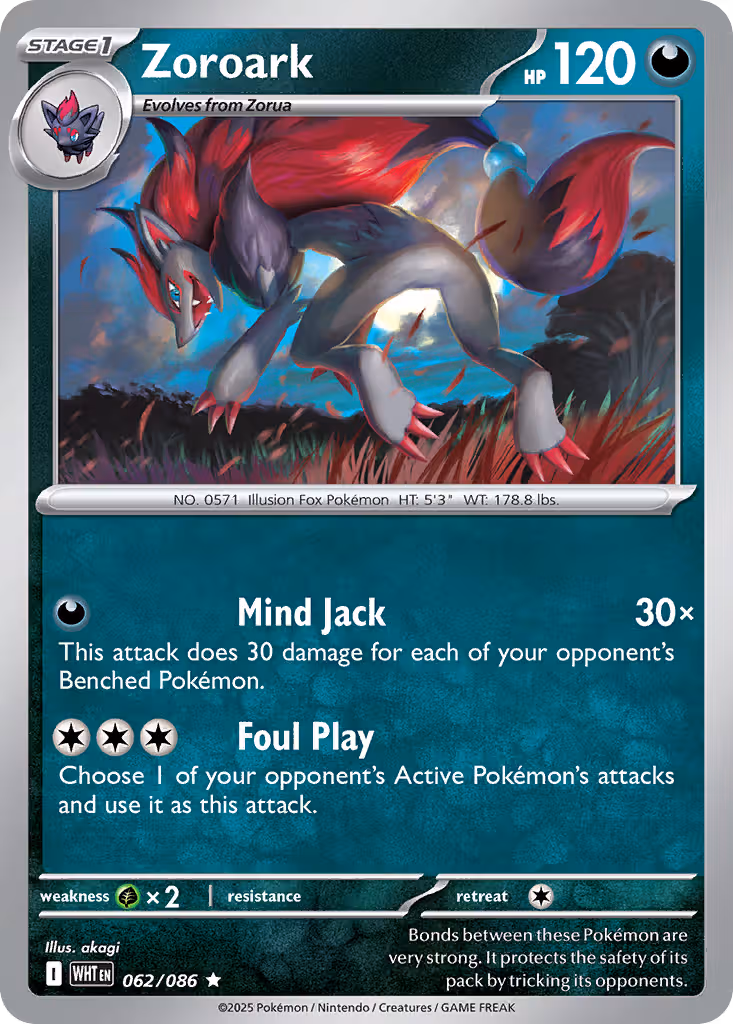 Zoroark 62/86 Pokemon card