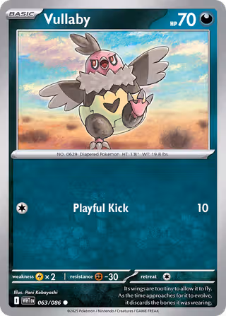 Vullaby 63/86 Pokemon card