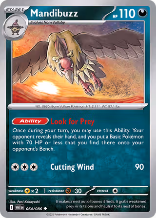 Mandibuzz 64/86 Pokemon card