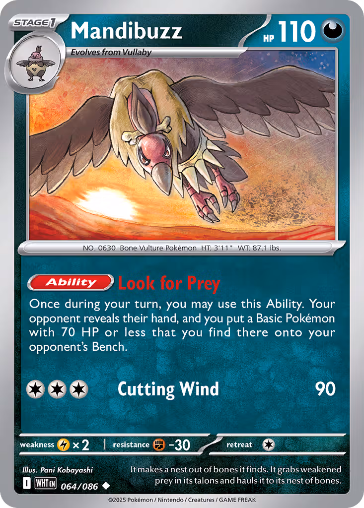 Mandibuzz 64/86 Pokemon card