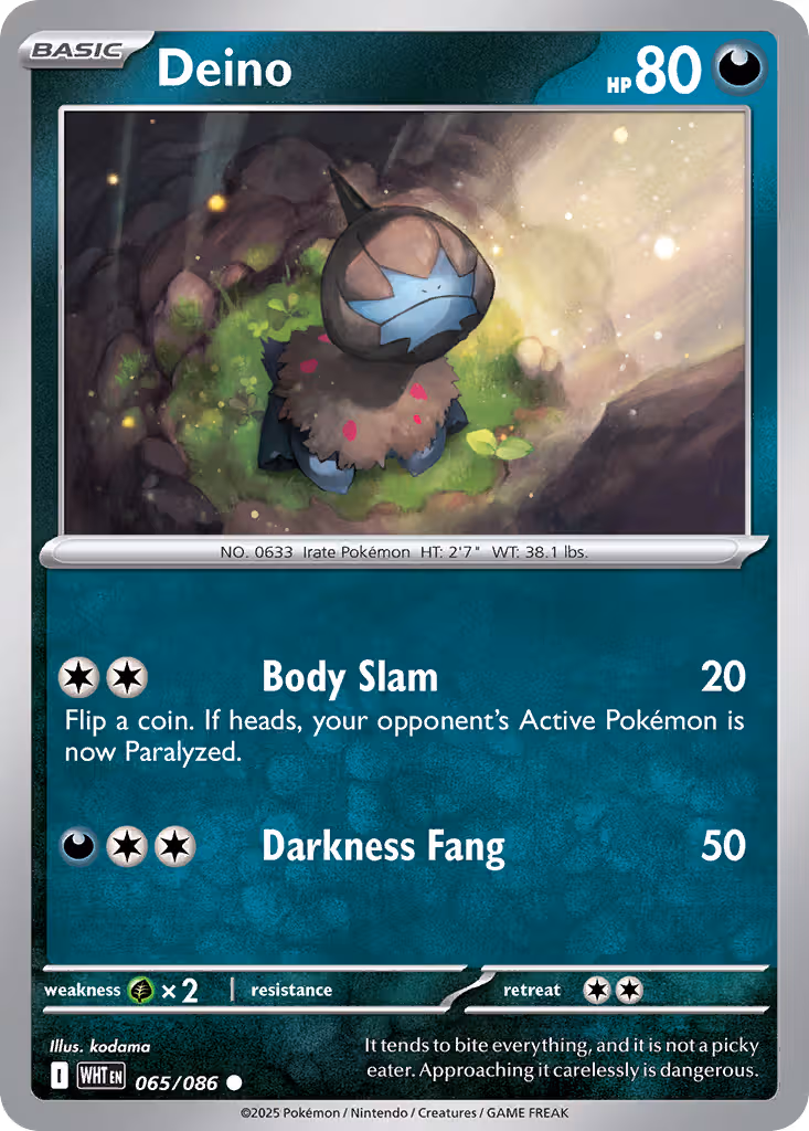 Deino 65/86 Pokemon card