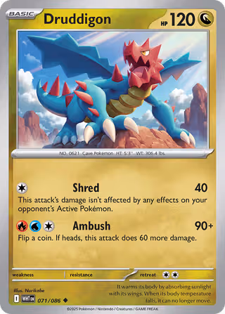 Druddigon 71/86 Pokemon card
